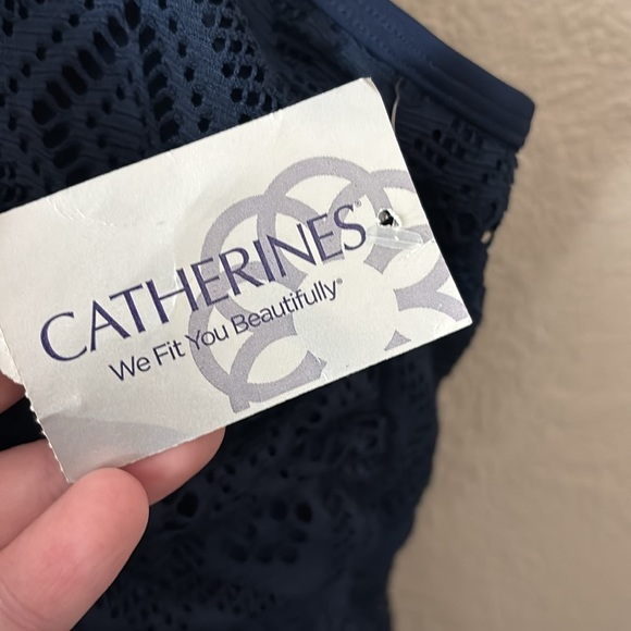 Catherine’s Lace Tankini Swim Top Women’s Plus Size 32W Navy Blue 5X NWT - Picture 4 of 9